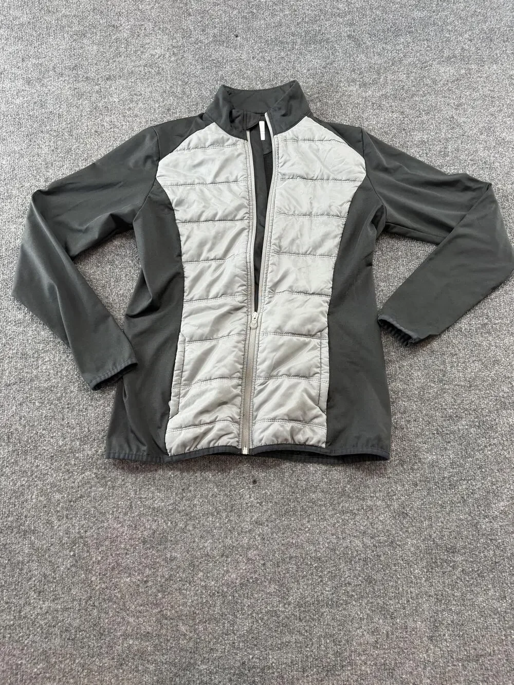 Callaway Opti-Dri Jacket Womens Small Gray Colorblock Full Zip Golf Windbreaker